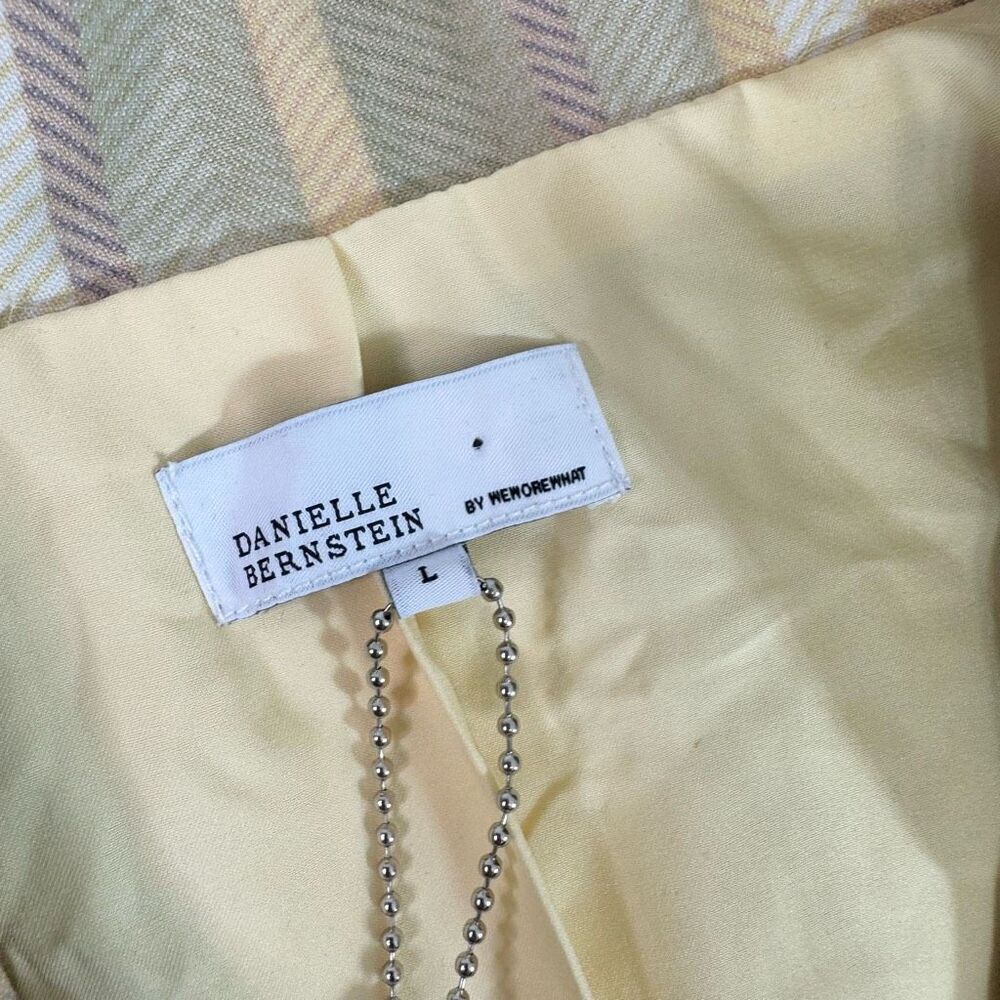 NWT Danielle Bernstein By WeWoreWhat Blazer Dress Womens Large Yellow Cut Out - Picture 3 of 10
